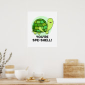 Je bent Spe-shell Funny Tortoise Pun Poster (Keuken)