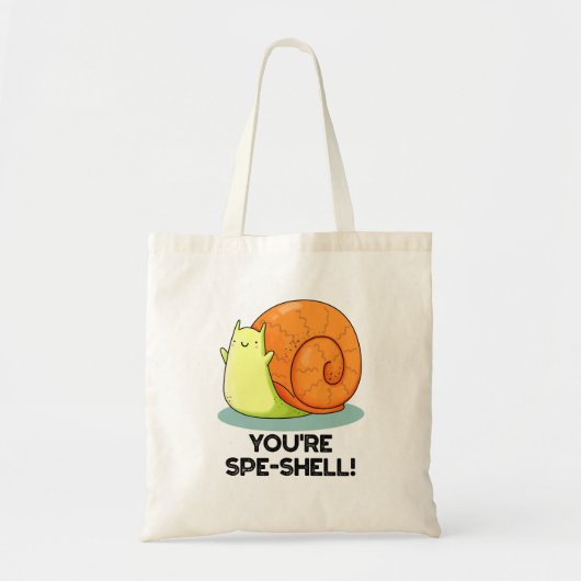 Je bent Spe-shell Grappig Slakken Spel Tote Bag (Voorkant)