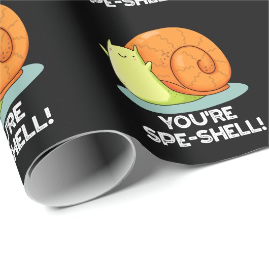 Je bent Spe-shell Grappige Snail Pun Dark BG Cadeaupapier (Rol Hoek)