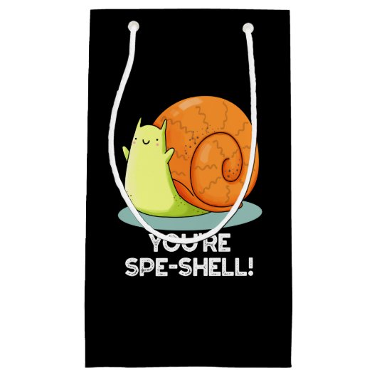 Je bent Spe-shell Grappige Snail Pun Dark BG Klein Cadeauzakje (Voorkant)