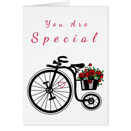 Je bent speciaal Kaart Romantic Flowers Bike (Voorkant)