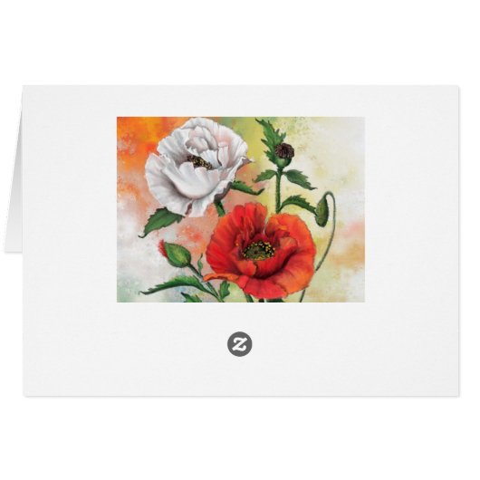 Je bent speciaal - mooie rode witte papavers - (Achterkant Horizontaal)