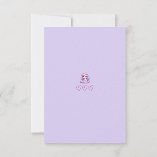 Je bent speciaal | Schattigee Eenhoorn Valentijnsd Bedankkaart (Achterkant)