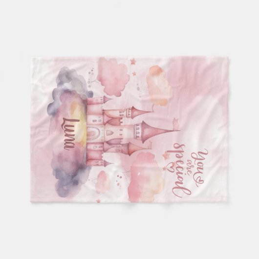 Je bent Special Palace op de Pink Cloud Fleece Deken (Voorkant (Horizontaal))