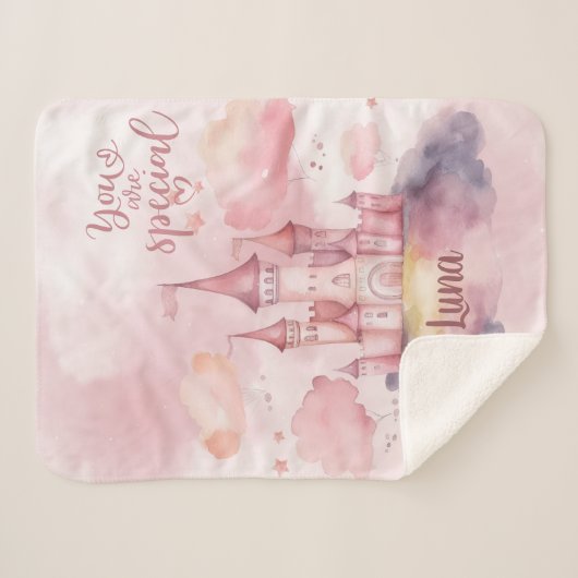 Je bent Special Palace op de Pink Cloud Sherpa Deken (Voorkant (horizontaal))