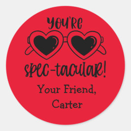 Je bent Spectaculaire Zonnebril Valentijnsticker Ronde Sticker