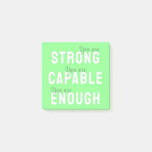 Je bent sterk, capabel, genoeg, positief post-it® notes (Voorkant)