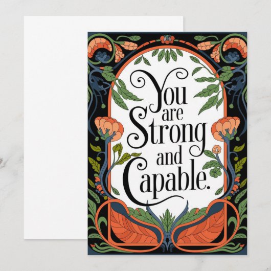 Je bent sterk en capabel Inspirerend quote Aankondiging (Voorkant / Achterkant)
