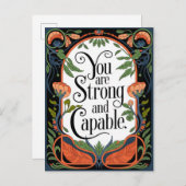 Je bent sterk en capabel Inspirerend quote Aankondigingskaart (Voorkant / Achterkant)