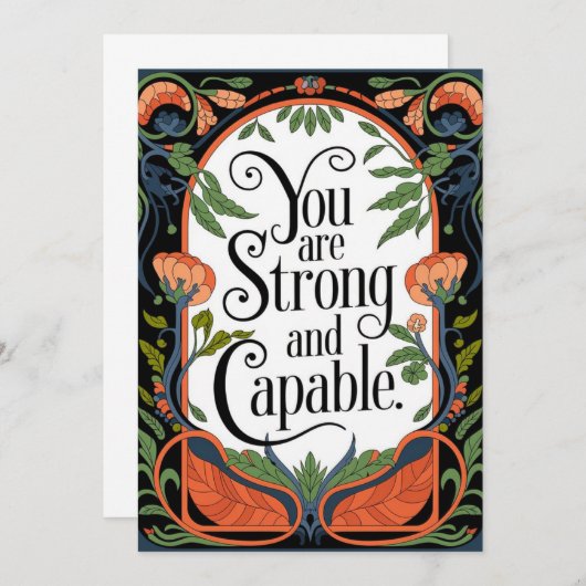 Je bent sterk en capabel Inspirerend quote Bedankkaart (Voorkant / Achterkant)