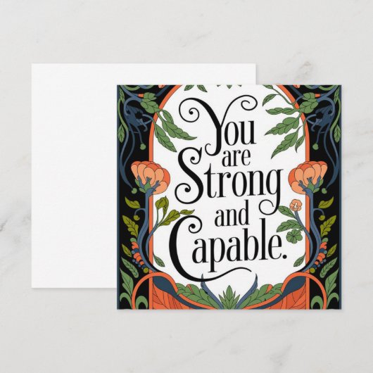 Je bent sterk en capabel Inspirerend quote Bedankkaart (Voorkant / Achterkant)