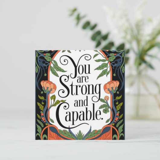 Je bent sterk en capabel Inspirerend quote Bedankkaart (Staand voorkant)