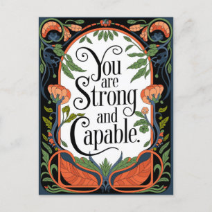 Je bent sterk en capabel Inspirerend quote Feestdagenkaart