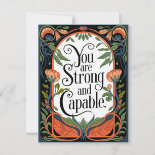 Je bent sterk en capabel Inspirerend quote Notitiekaartje
