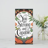 Je bent sterk en capabel Inspirerende spreuk Feestdagenkaart (Staand voorkant)