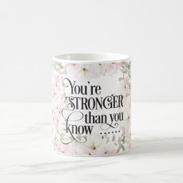 "Je bent sterker dan... Bloemen Christelijk/Bijbel Koffiemok