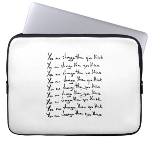 Je bent STERKER dan je denkt! citaat Laptop Sleeve