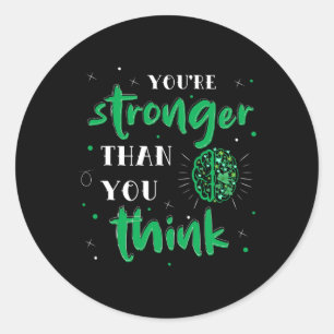 Je bent sterker dan je denkt dat geestelijke gezon ronde sticker