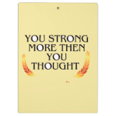 Je bent sterker dan je denkt - Elegant gouden mott Klembord (Achterkant)