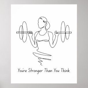 Je bent sterker dan je denkt - Motivatie post Poster