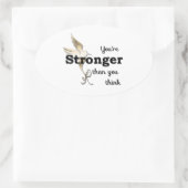 Je bent sterker dan je denkt ovale sticker (Tas)