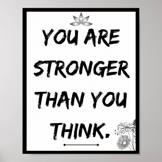 Je bent sterker dan je denkt, Quote Poster (Voorkant)