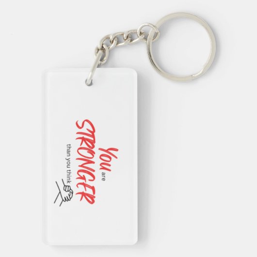 Je bent sterker dan je denkt sleutelhanger (achterkant)