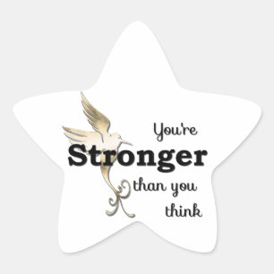 Je bent sterker dan je denkt ster sticker