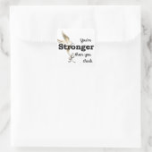 Je bent sterker dan je denkt vierkante sticker (Tas)