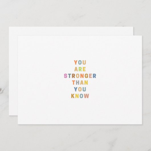 Je bent sterker dan je weet - kleurrijk kaart (Voorkant / Achterkant)