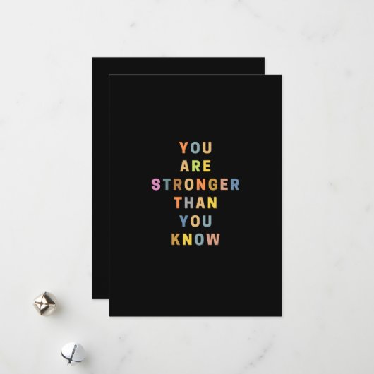Je bent sterker dan je weet - Kleurrijke twee-toon Feestdagenkaart (Voorkant / Achterkant in situ)