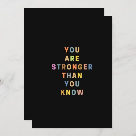 Je bent sterker dan je weet - Kleurrijke twee-toon Feestdagenkaart (Voorkant / Achterkant)