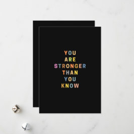 Je bent sterker dan je weet - Kleurrijke twee-toon Feestdagenkaart