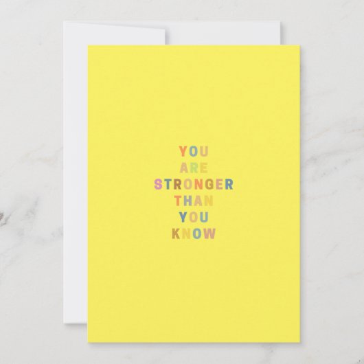 Je bent sterker dan je weet - kleurrijke vakantie feestdagenkaart (Voorkant)