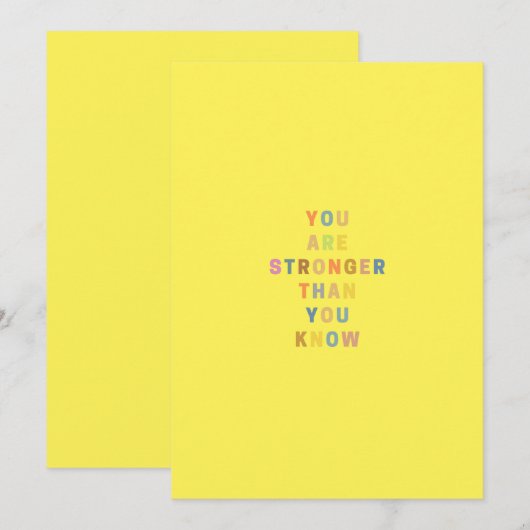 Je bent sterker dan je weet - kleurrijke vakantie feestdagenkaart (Voorkant / Achterkant)