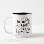 Je bent sterker dan je weet tweekleurige koffiemok (Links)