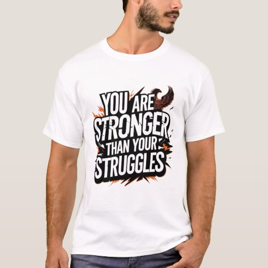 "Je bent sterker dan je worstelingen" - Phoenix Ri T-shirt (Voorkant)