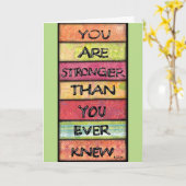 Je bent sterker - Motivatie Inspirerend kunst Kaart (Gele Bloem)