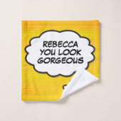 JE BENT STOER Denk Bubbel Pret Comic Strip Bad Handdoek (Wasdoekje)