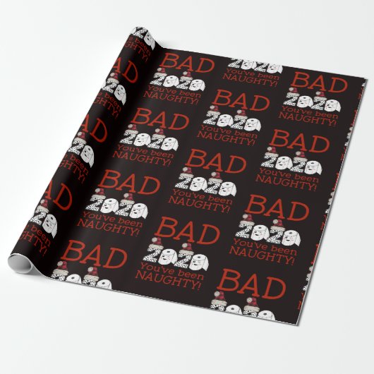 Je bent stout geweest 2020 Quarantine Kerstmis Cadeaupapier (Uitgerold)