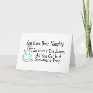 Je bent stoute Snowmans Poop geweest Feestdagen Kaart