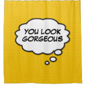 JE BENT STRAALJEND Fun Retro Strips Pop Art Douchegordijn (Voorkant)