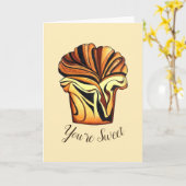 Je bent Sweet Bedankt Babka Chocolate Bread Slice Kaart (Gele Bloem)