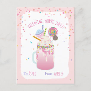 Je bent Sweet Crazy Milkshake Snoep Kinder Valenti Briefkaart