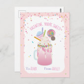 Je bent Sweet Crazy Milkshake Snoep Kinder Valenti Briefkaart (Voorkant / Achterkant)