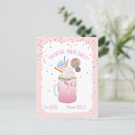 Je bent Sweet Crazy Milkshake Snoep Kinder Valenti Briefkaart