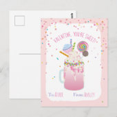 Je bent Sweet Crazy Milkshake Snoep Kinder Valenti Briefkaart (Voorkant / Achterkant)