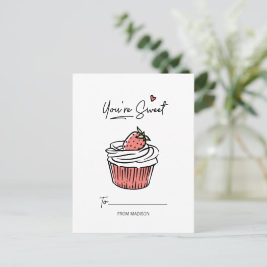 Je bent Sweet Cupcake Classroom Valentijn Briefkaa Feestdagenkaart (Staand voorkant)