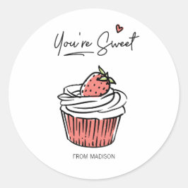 Je bent Sweet Cupcake Valentijn Sticker