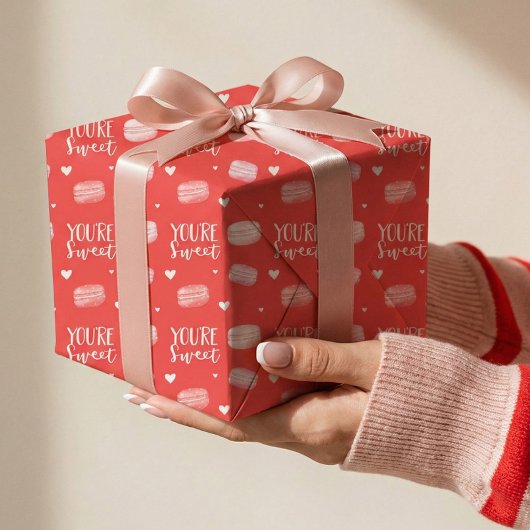 Je bent Sweet Happy Valentijnsdag Macaron Cookies Cadeaupapier